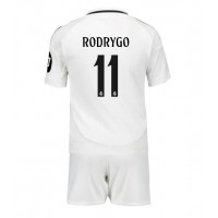 Camiseta Real Madrid Rodrygo Goes #11 Primera Equipación para niños 2024-25 manga corta (+ pantalones cortos)